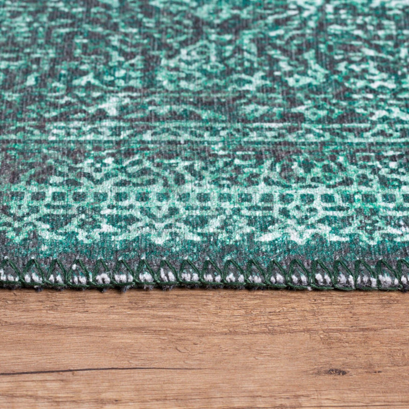 Luxurious Machine Washable Area Rug, 4.9 x 7.5 Feet, 100% Polyester, 1850 g/m², Pile Height: 0.2 inches | Eco-Friendly Recycled Poly Cotton Backing | Perfect for Living Room & Bedroom, Soft and Durable Design