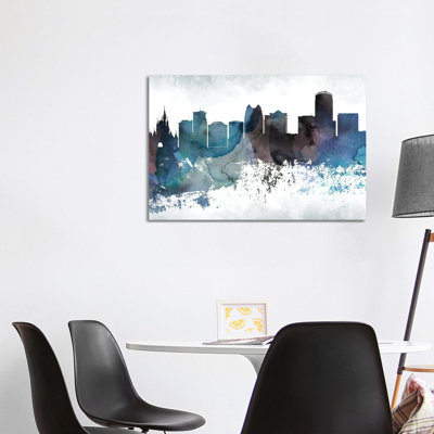 Orlando Bluish Skyline 1 Piece Wrapped Canvas Painting