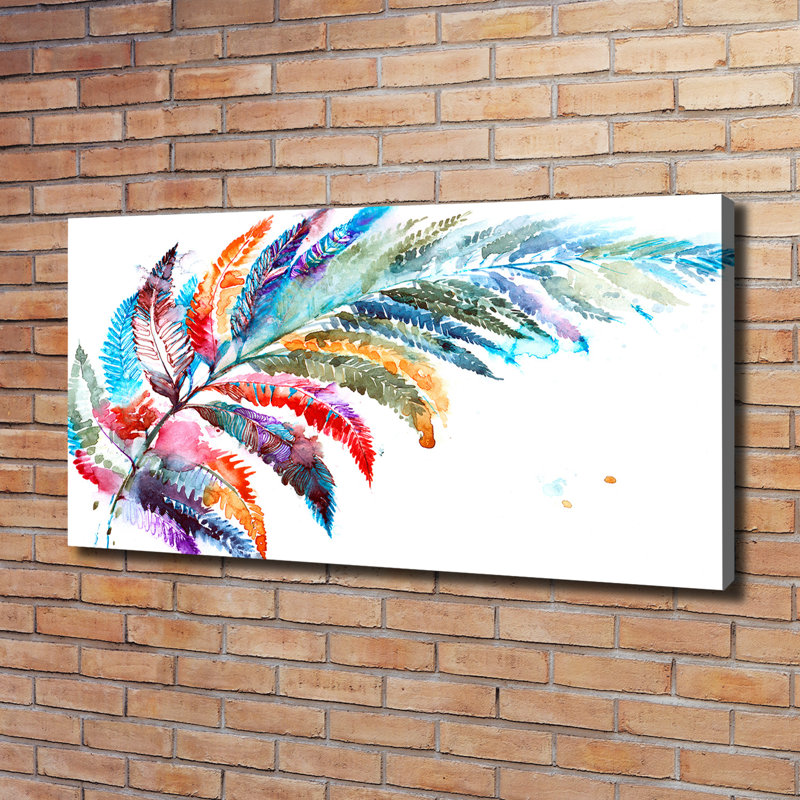Colourful Feather - Wrapped Canvas Print