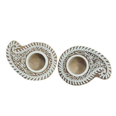  Handmade Wooden Candle Holder Natural Wood Stain Finish for Elegant Home Décor( Packof-5)