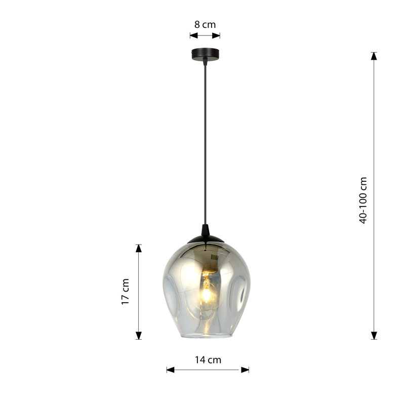 Cadi-Grace 1 - Light Black Single Pendant, Graphite