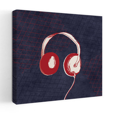 Rocker Headphones Retro Abstract Art