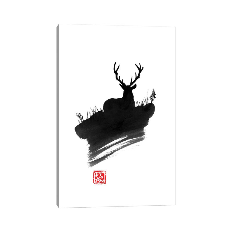 Deer by Péchane - Print on Canvas, Wrapped Canvas, 20.32 cm H x 30.48 cm W