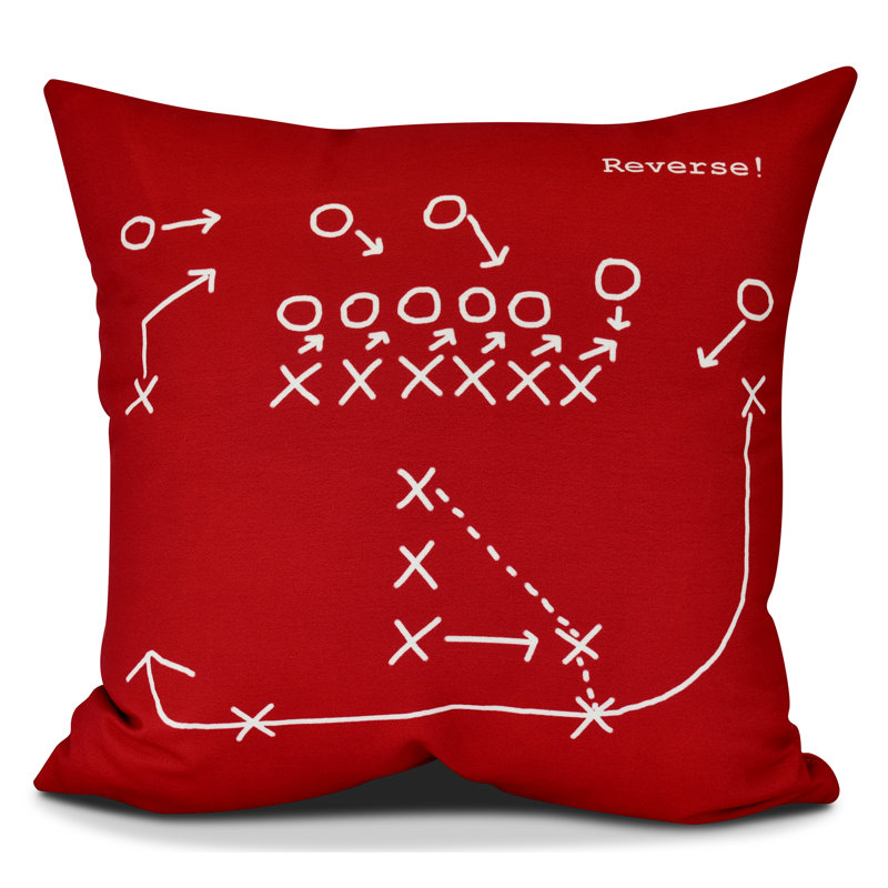 Housse et insert de coussin carré Goals, Gourds and Gatherings, H 16 po x l 16 po, Rouge