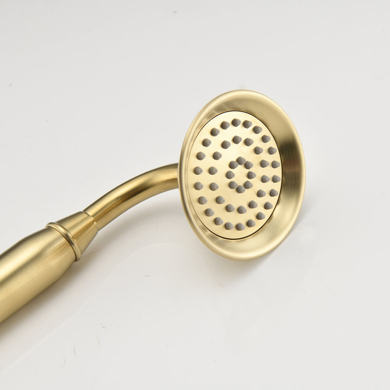 Hand Rain Dual Shower Head, Brushed Gold