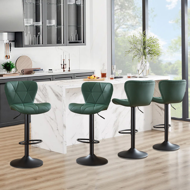 Swivel Adjustable Height Modern Bar& Counter Stool, Green
