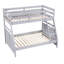 Lit simple au-dessus d'un lit superposé gris-129943874-129943872