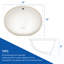 Lavabo de salle de bain ovale en céramique 19 "x 16" avec lavabo encastré moderne en porcelaine blanche avec trop-plein 19 "x 16"