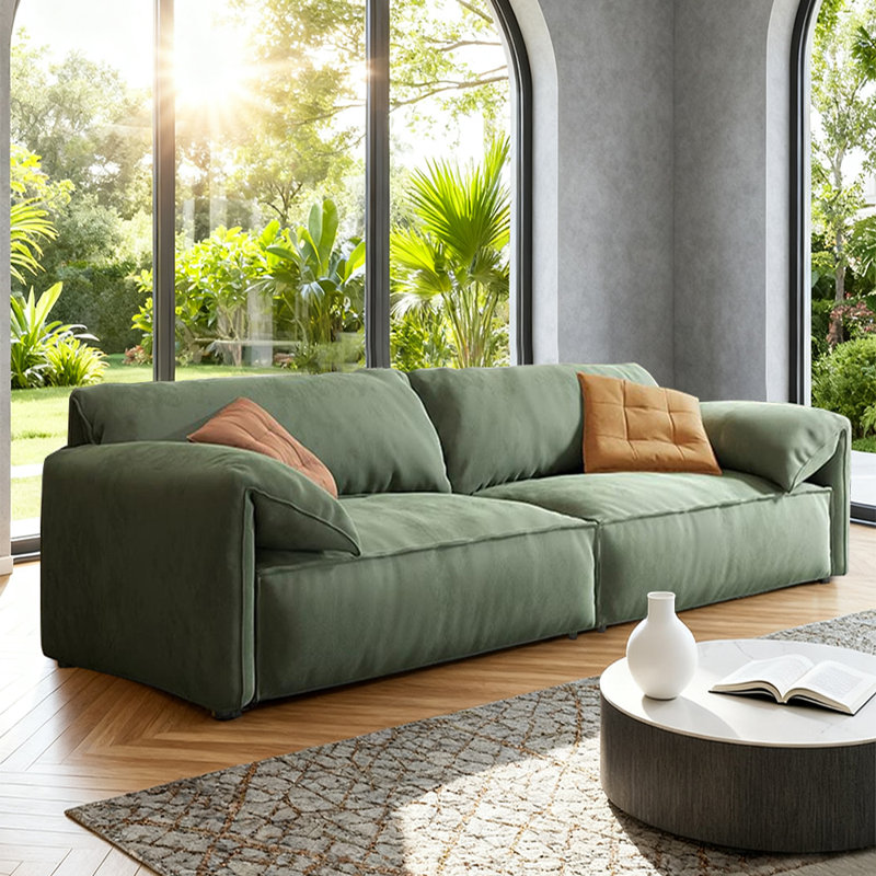 Canapé modulaire en polyester vert