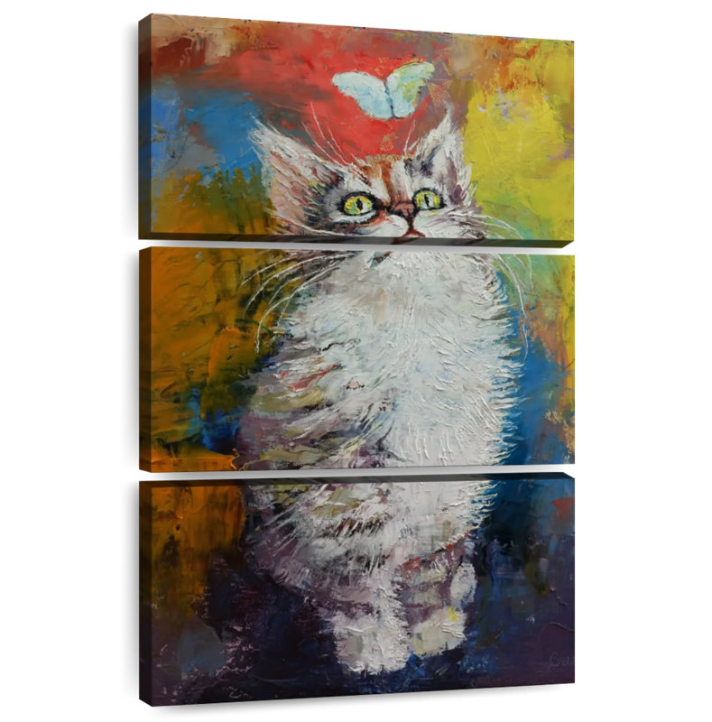 Brampt Kitten And Butterfly, 50" H x 32" W