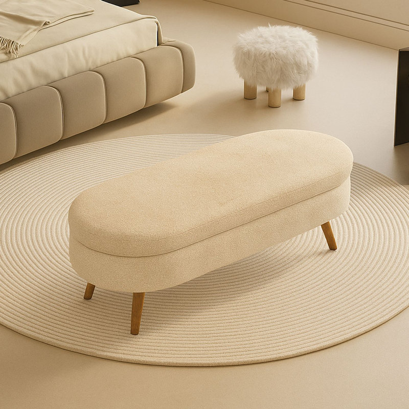 Banc de rangement rembourré Modern, Brun