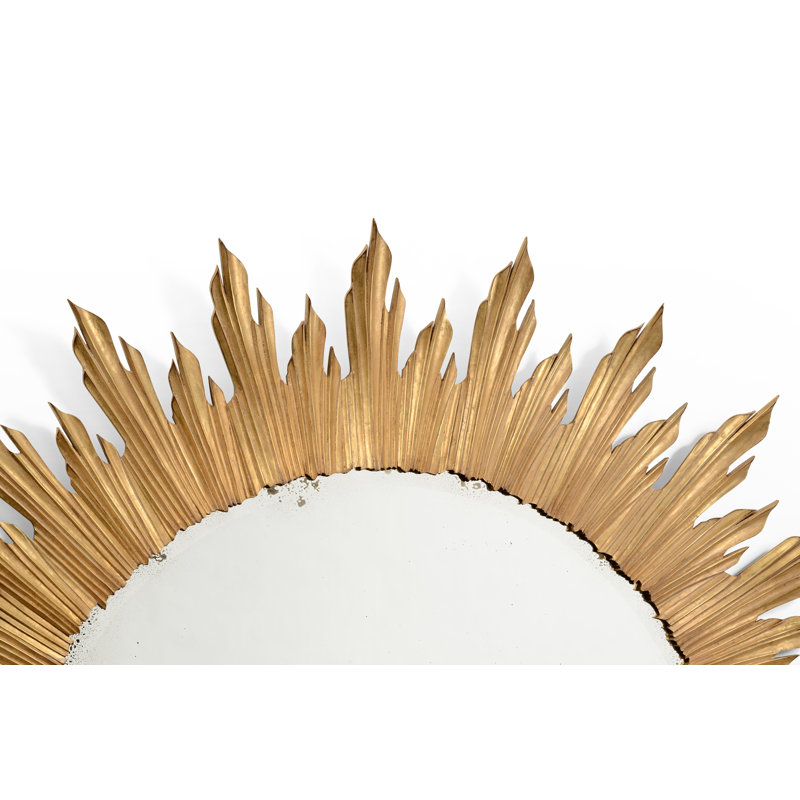 Versailles Flat Metal Wall Mirror, Gold