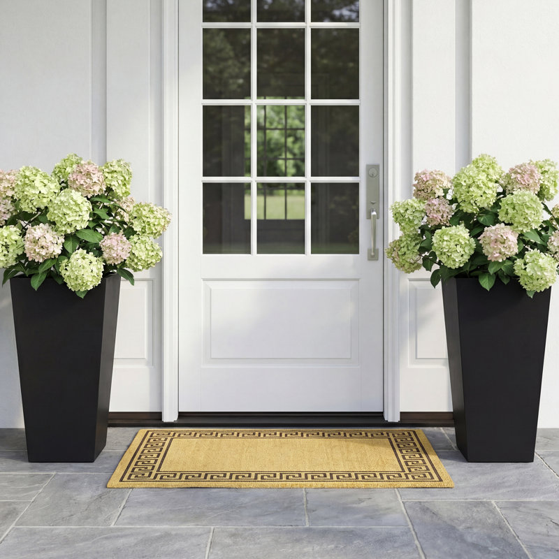 Black Metal Tapered Pot Planter, 30" H x 14" W x 14" D