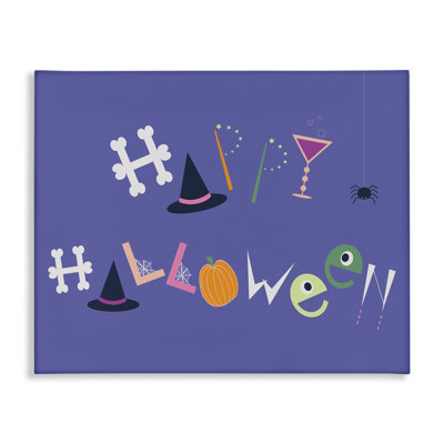 Eclectic Happy Halloween Canvas, design by Sazerelli Designs