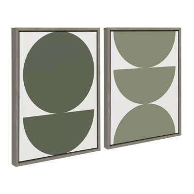 «Earthy Boho Geometric 1 Brown and Earthy Boho Geometric 2 Terra Cotta» par The Creative Bunch Studio, ensemble d'art mural sur toile encadrée