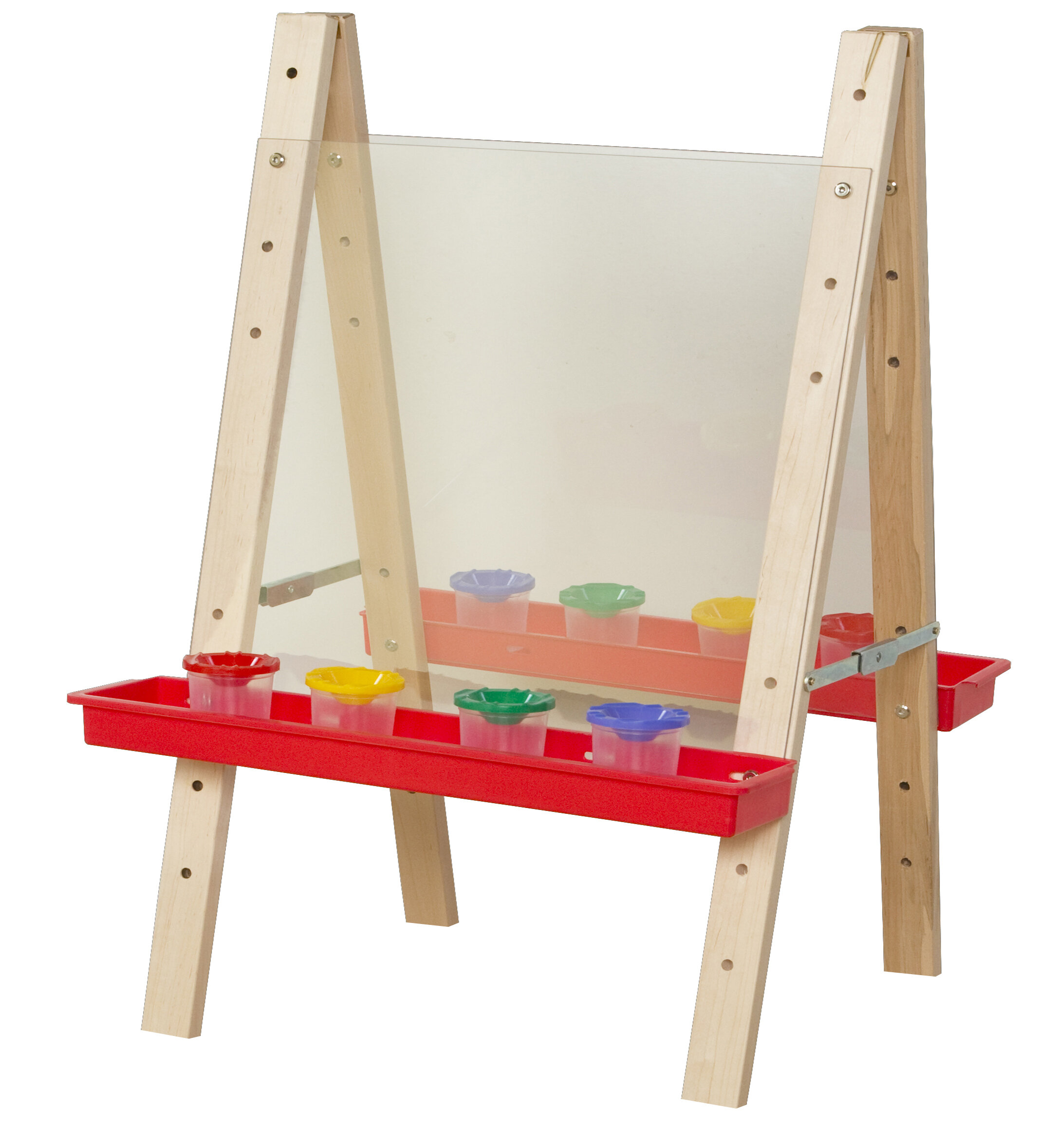 DUKE BABY Kids Wooden Art Easel with Double Boards, Paper Roll, Art  Accessories -- Natural Wood