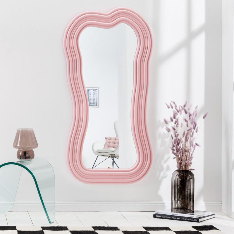 Carwin Convex Wall Mirror, Pink