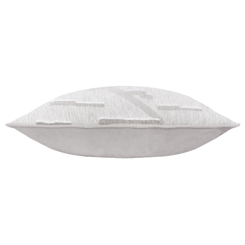 Tresse Abstract Rectangular Throw Cushion With Filling, Grey