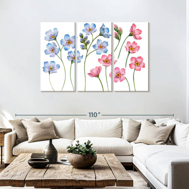 Fleurs Harnek Forget-Me-Not, H 48 po x l 74 po