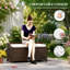 Banc de rangement extérieur en rotin en PE avec doublure imperméable et coussin moelleux