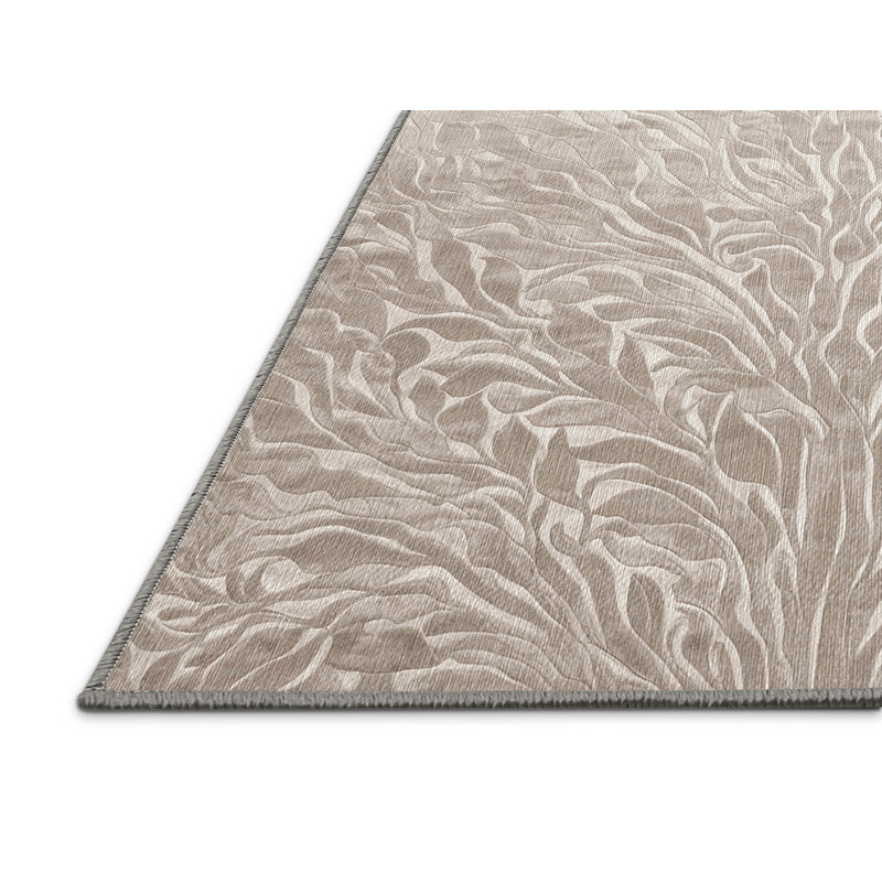 Machine Washable Gray Area Rug, Rectangle 7' x 10'