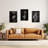 African American Wall Art 3 Pieces Black King Gold Crown Lion Spirit Canvas Print Poster Framed/Unframed Painting Set for Living Room Bedroom Home Office Decor Multiple Sizes-740035634