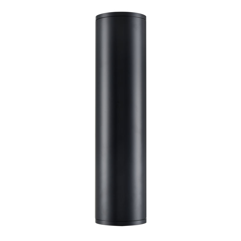 Wrought Studio™ Marcellyn LED Outdoor Wall Sconce in Powder Coated Black with Frosted Glass, 18" H x 4.75" W x 5.87" D
