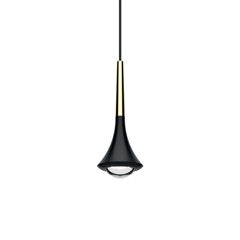 Lodes Rain Suspension Lamp Black Cable Line-V - Gold w Black Canopy