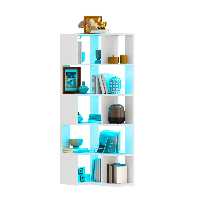 64cm W Geometric Bookcase, (6 Shelves) 159.5cm H x 64cm W x 41.5cm D