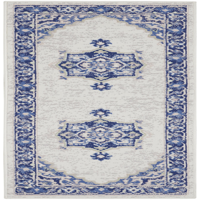 Tapis oriental ivoire / bleu Melyna, Tapis de couloir 2 pi x 8 pi