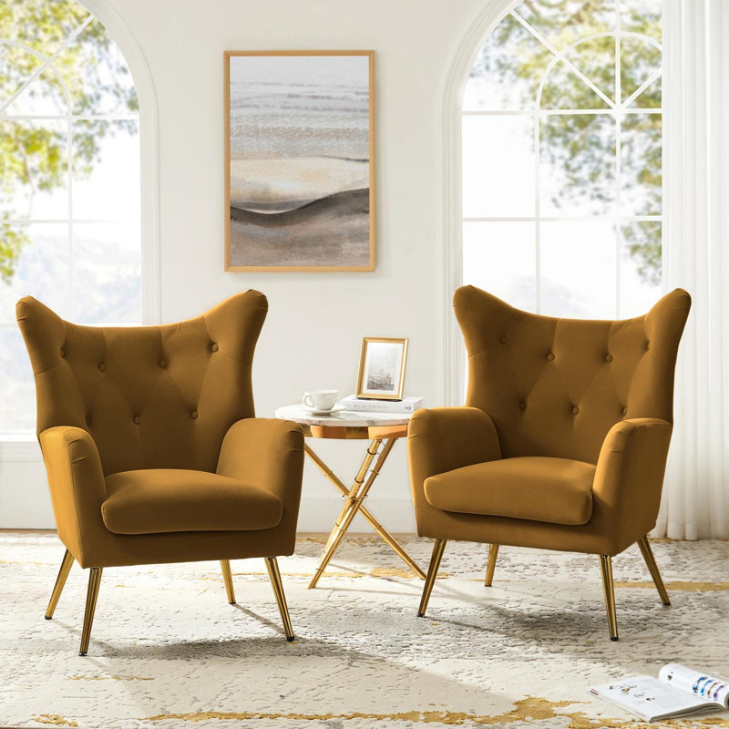 Fauteuil à oreilles 29,25 po Avianna, Gold