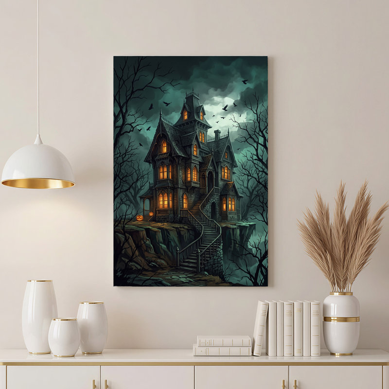 Art mural sur toile gothique Haunted Mansion, H 24 po x l 16 po