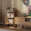 17.7"W Solid Oak End Table with Shelves