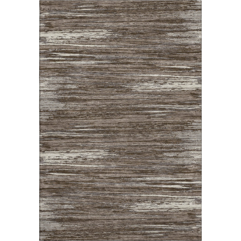 Premium Machine Washable Prisco Brown Rug, Rectangle 8' x 10'