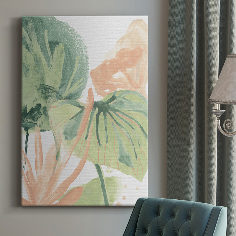 Blush Breeze I - peinture sur toile tendue, H 18 po x l 12 po x P 1,5 po