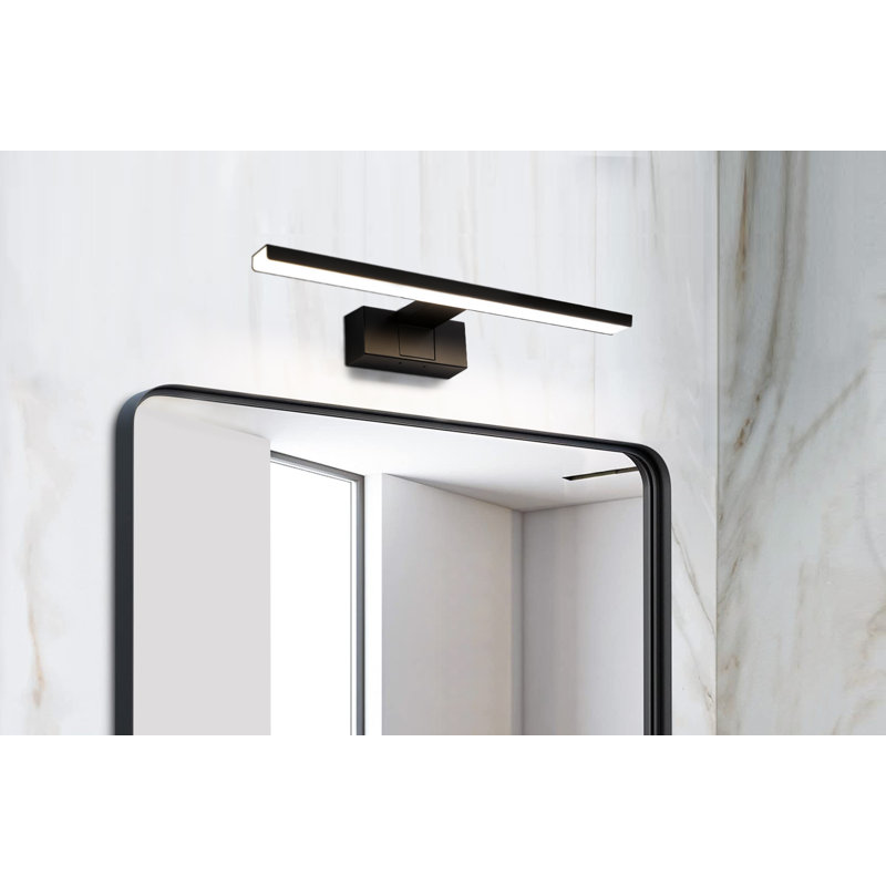 LED bathroom wall light - modern black 8W IP44 waterproof 4000K neutral white for basement kitchen bathroom cabinet