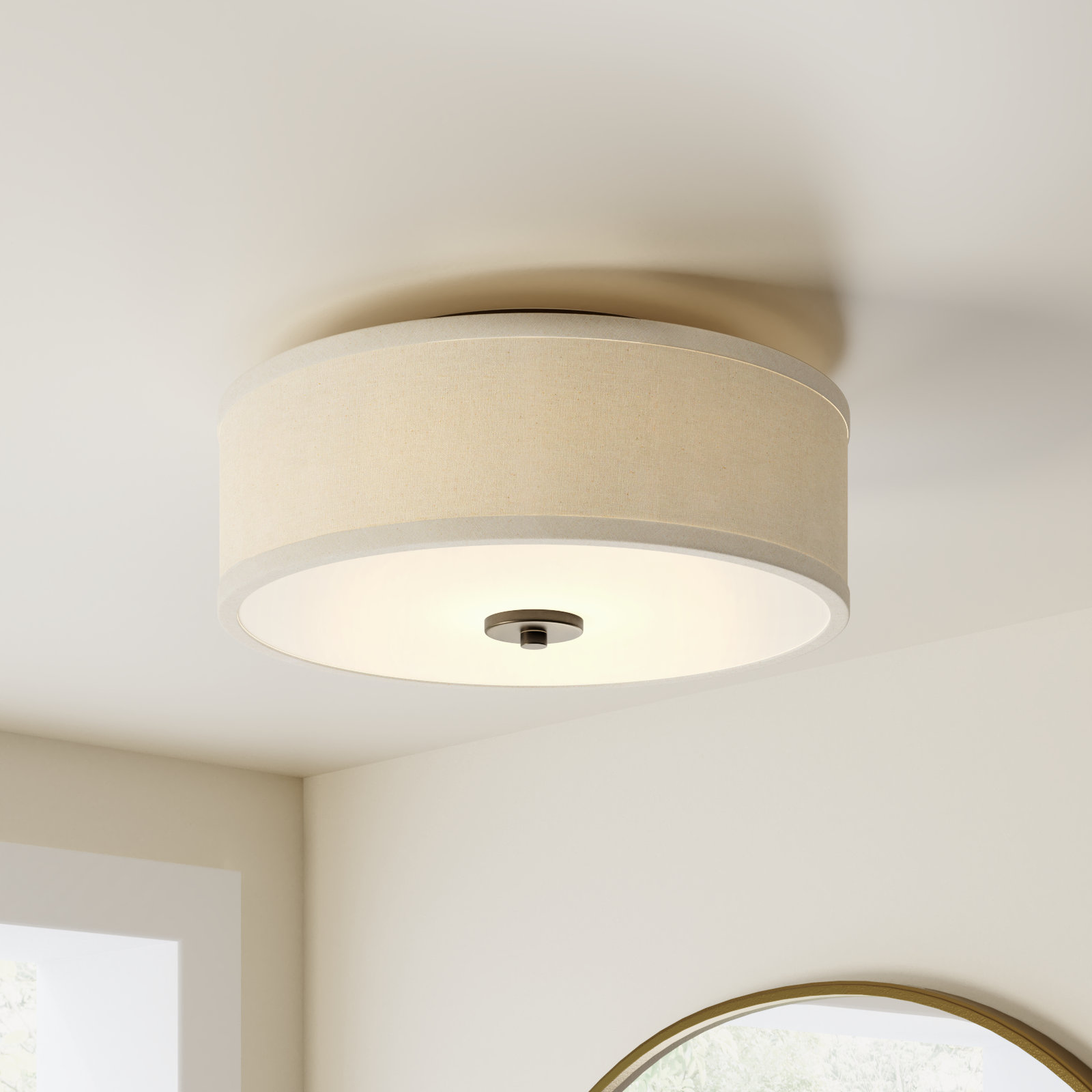 Chantey 13" 2-Light Flush Mount, Antique Bronze