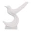 Statue d'oiseau Ecomix inspirée de la galerie avec base en marbre pour décor de salon - Décoration sculpturale pour tablette ou décoration intérieure - 11 po, blanc