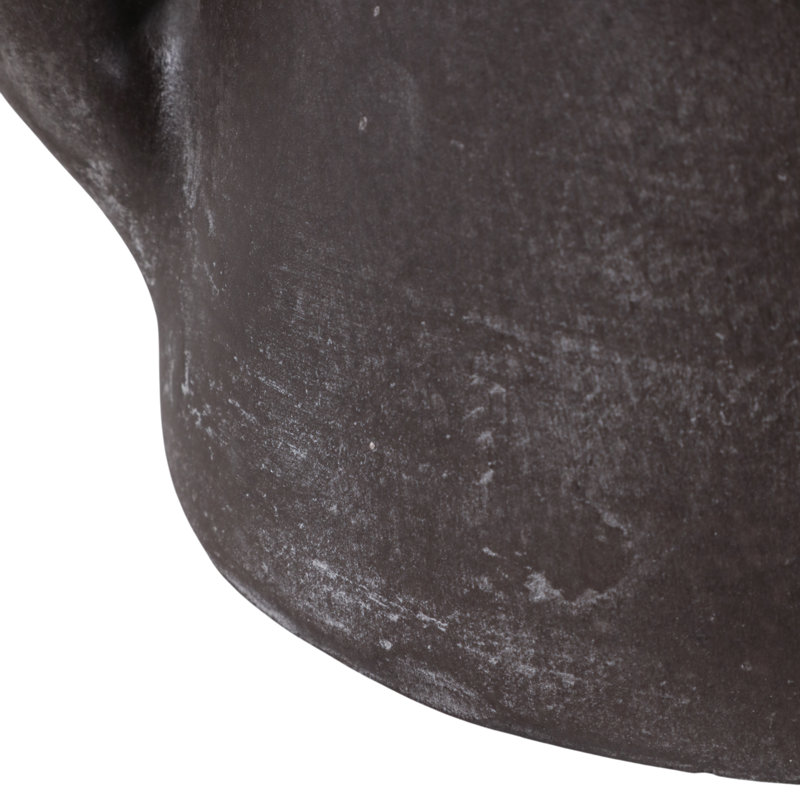 Vase sculptural en terre cuite avec poignée pour la décoration intérieure - Vase décoratif rustique