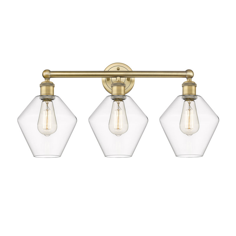 Éclairage pour meuble-lavabo 3 lumières Amylea, Clair, Laiton brossé