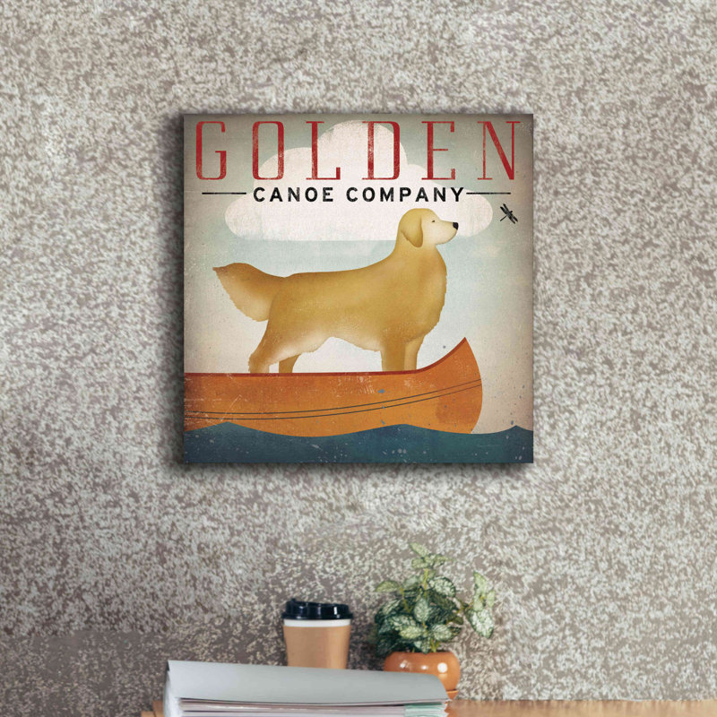 «Golden Dog Canoe Co Right Facing» par Ryan Fowler, estampe numérique sur toile, H 18 po x l 18 po x P 0,75 po
