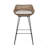 29.25" Outdoor Wicker And Iron Low Back Barstools, Light Brown, With Beige Cushion (Set Of 2)