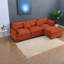 Canapé modulaire moderne en chenille, orange foncé, mobilier de salon confortable