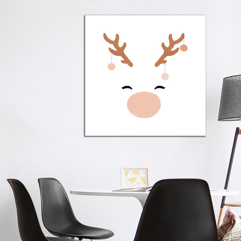 Deer And Baubles - Wrapped Canvas Painting, 93.98 cm H x 93.98 cm W x 1.91 cm D
