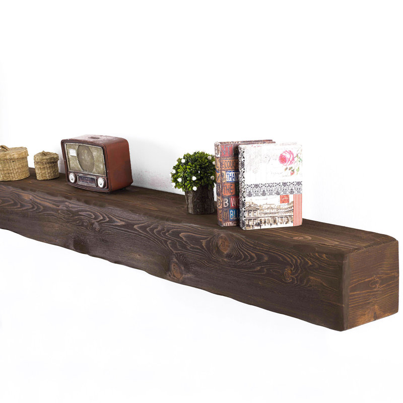 Pine Floating Shelf, 6.7" H x 60" W, Brown