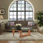 Triangle Glass Coffee Table with Wooden Base Clear Glass Top Mid-Century Abstract Glass Table-739920197