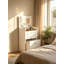 Commode moderne à trois tiroirs avec miroir éclairé à DEL et banc de rangement, armoire de rangement et de maquillage pour chambre multifonctionnelle, blanc