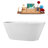 59" Streamline Soaking Glossy White Freestanding Tub and Tray With Internal Drain-101413291