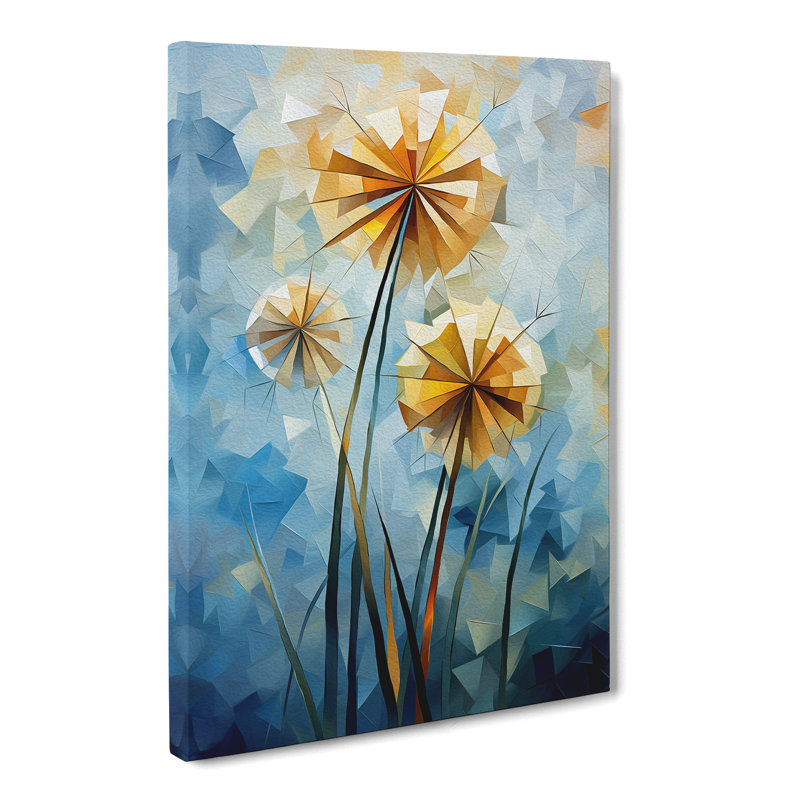 Dandelion Cubism No.3 - Wrapped Canvas, 60cm H x 40cm W x 3cm D