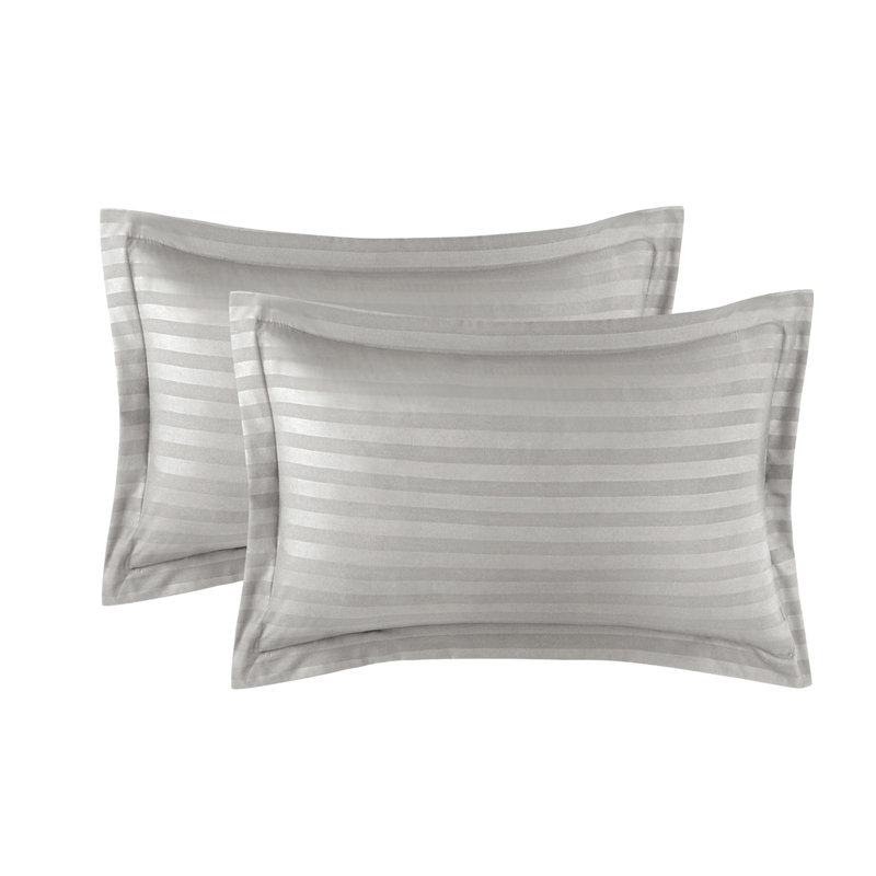Thirlby Microfibre 250 TC Reversible Modern & Contemporary Duvet Cover Set with Pillow Cases, Silver
